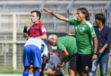 Il Foligno ospita il Gavorrano, Manni: “Faremo la nostra partita per tornare alla vittoria” Mister Alessandro Manni contro l'Aquila Montevarchi (foto Alessio Vissani)