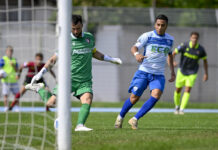 Foligno, domenica la prima amichevole contro l’Atletico Bmg Walid Khribech contro l'Aquila Montevarchi (foto Alessio Vissani)
