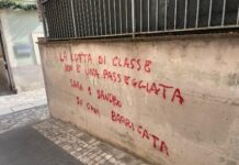 “Sara e Sandro su ogni barricata”: a Foligno una scritta per i due anarchici morti a Roma