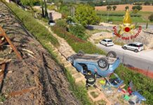 Auto si ribalta a Spello: nell’abitacolo una donna